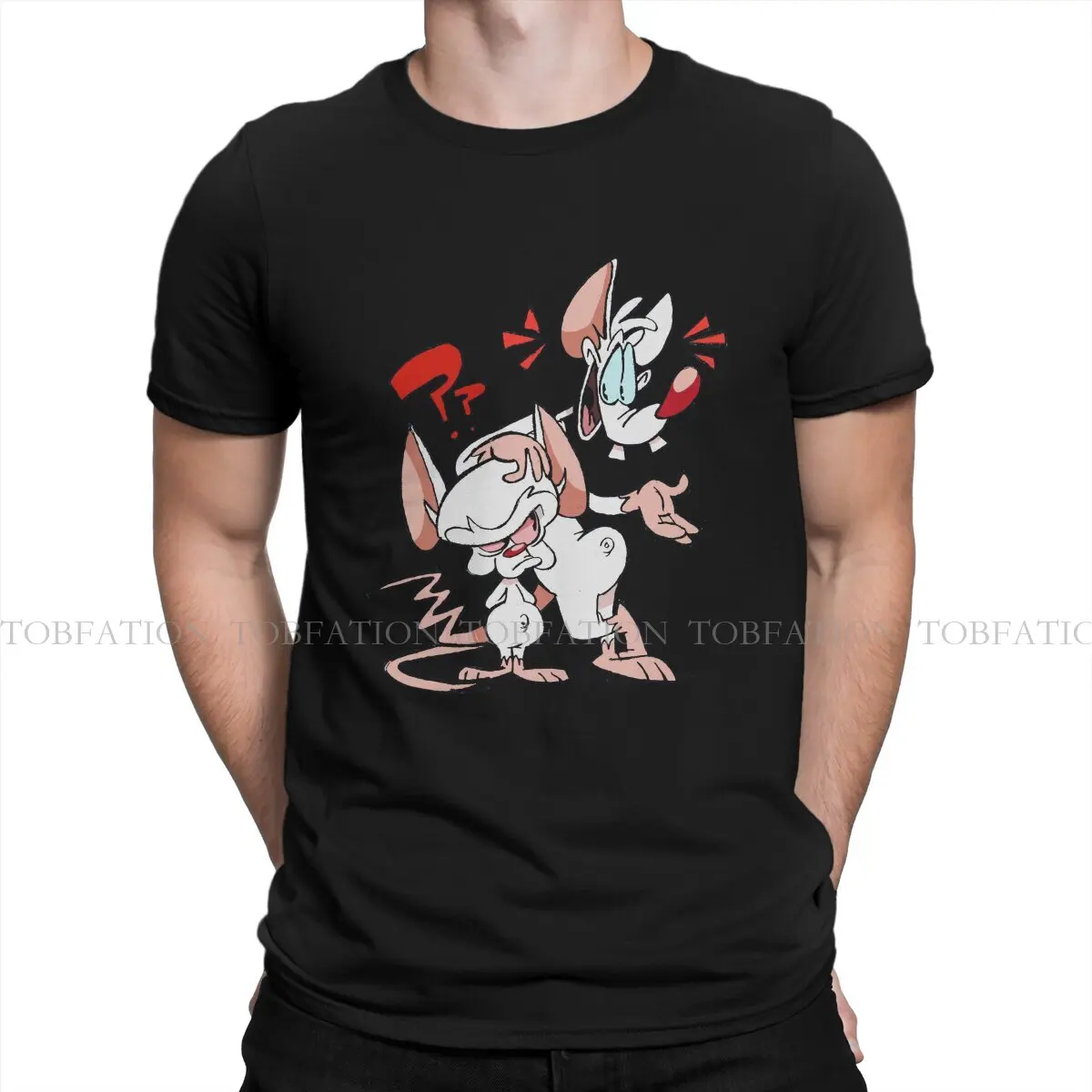 Pinky and the Brain TV Doubt  T Shirt Men Ofertas Loose Ofertas Tshirt Cotton Harajuku Tops