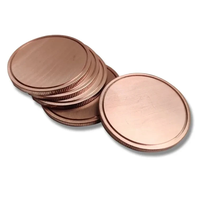 T2 Pure Copper Disc Copper Round Plate Sheet Thick 0.5mm - 5mm Diameter 10/20/30/50/60/80/100/150/200mm DIY Customized