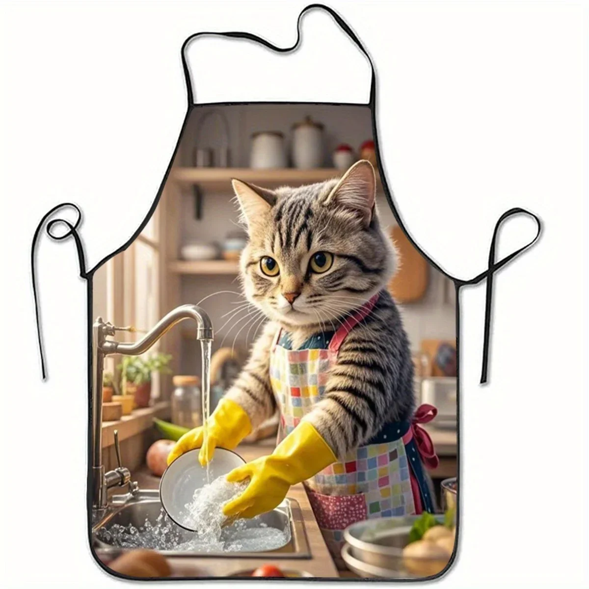 1pc 1pc Cat Apron Cute Gray Tabby Kitten Colorful Apron Design Polyester Sleeveless Kitchen Apron Baking Cooking - Aliexpress Deal