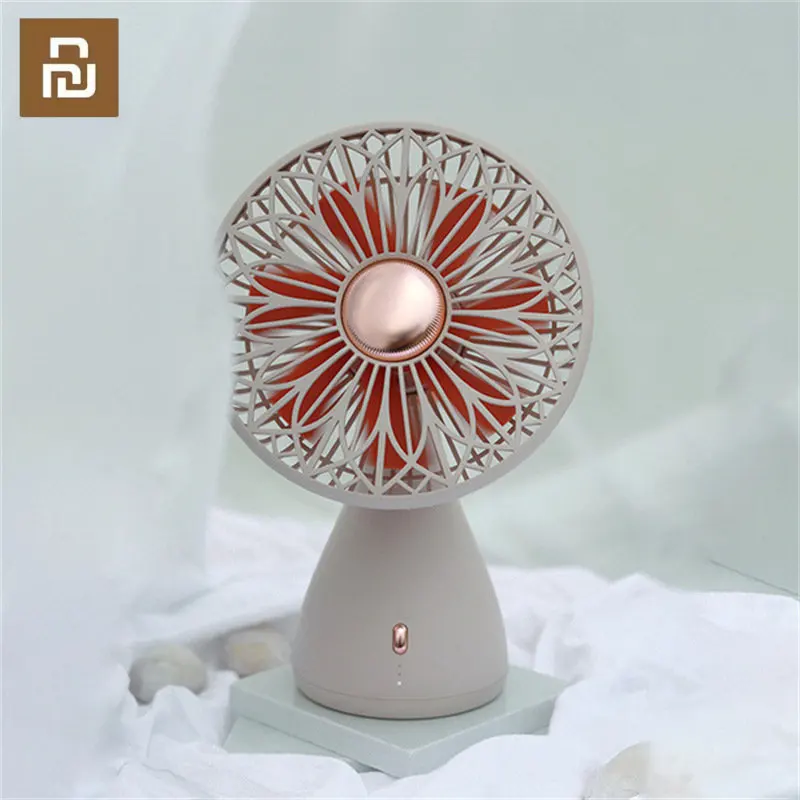 Youpin Sothing Desktop Portable USB Fan Bouquet Shape Head 3 Gear 7 Feather Fan Leaf Battery Version 2000mah  Quiet for  Home