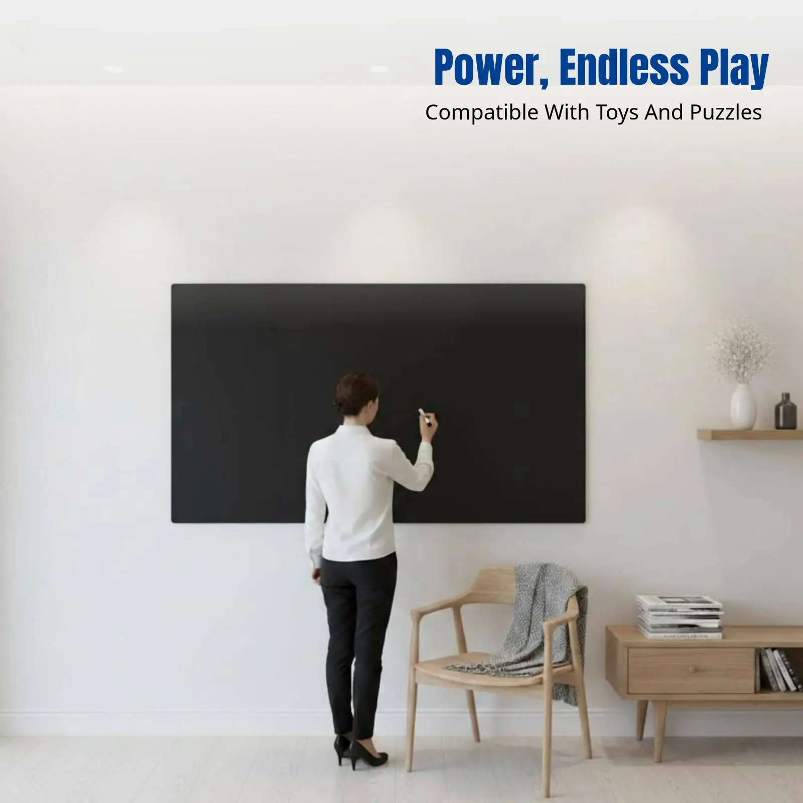 

Erasable Magnetic Whiteboard Wall Sticker, Removable Blackboard for Kids, Home Learning, Doodle Board