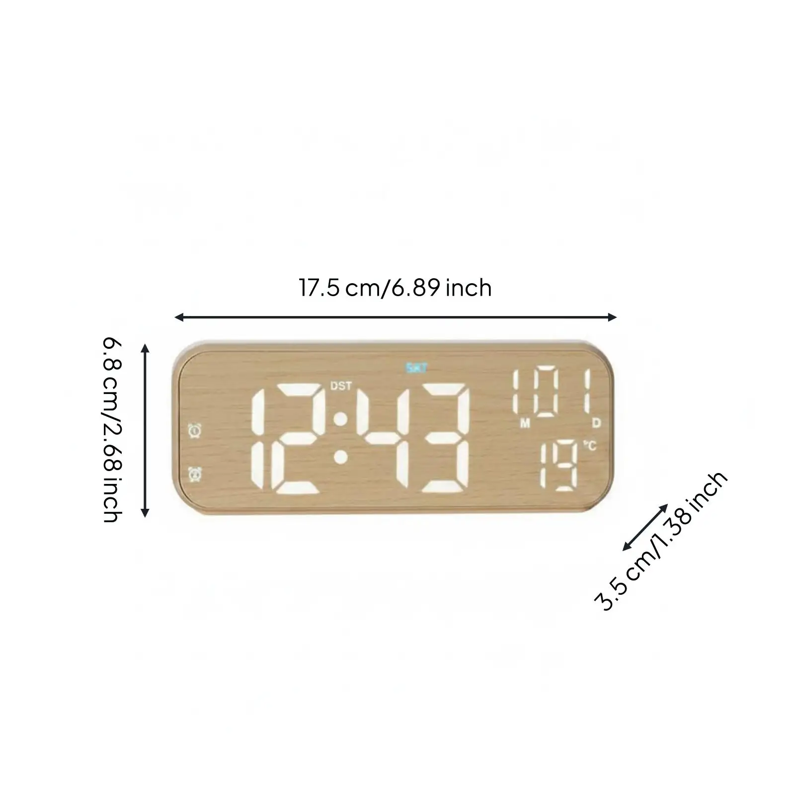 Illuminated Desk Illuminated Timepiece Blue Glow Strip Timekeeping Device Slim
