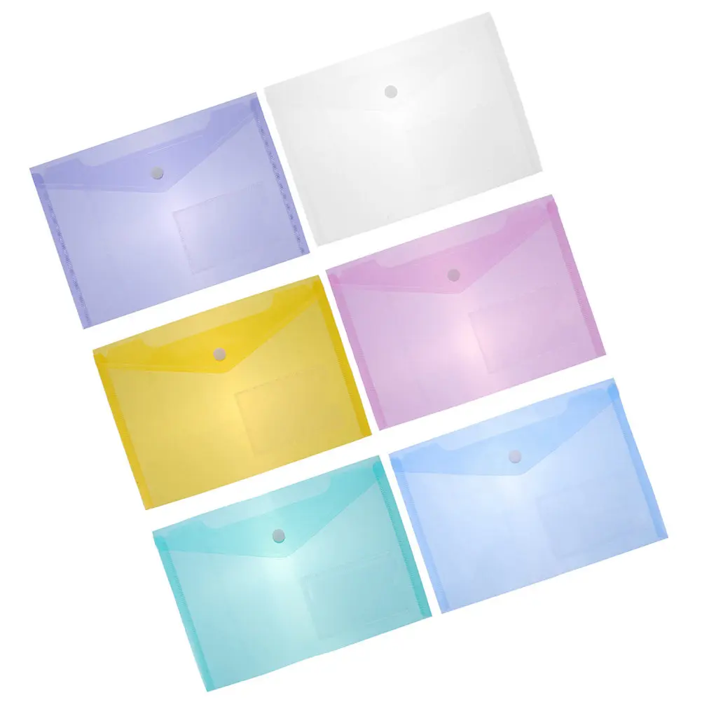 

6Pcs A5 File Pouch Premium Plastic Document Bag Space Saving Portable Folder for Office School Business Travel Paper Organizer