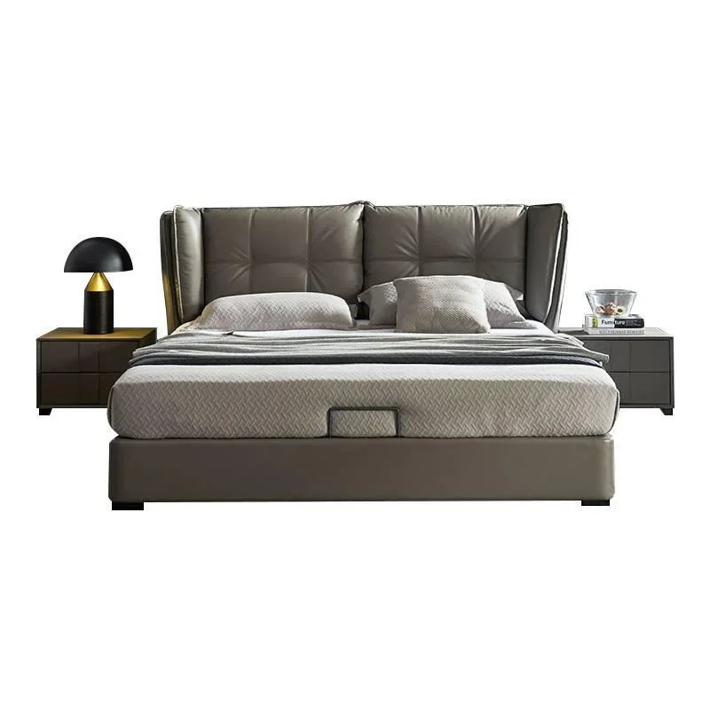

Modern minimalist leather double bed