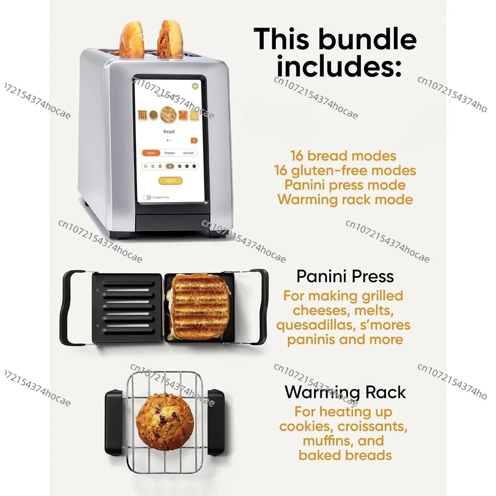 Smart Touchscreen Toaster R270, 2-Slice Stainless Steel Toaster with InstaGLO Fast Heating & Warming Rack
