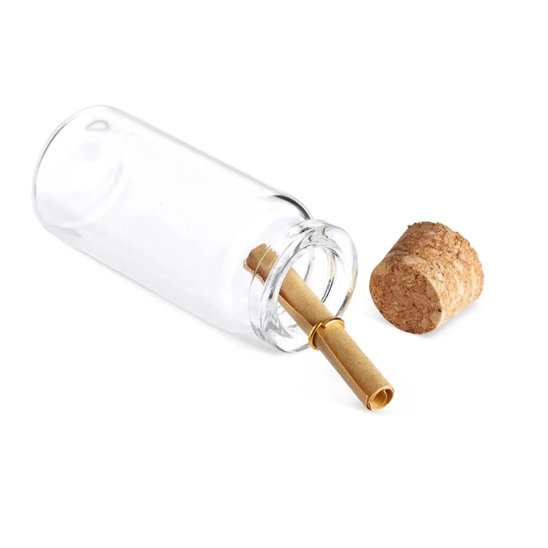 50pcs~10pcs Small Cute Mini Cork Stopper Glass Bottles Vials Jars Containers Small Wishing Bottle Glass With Cork Stopper