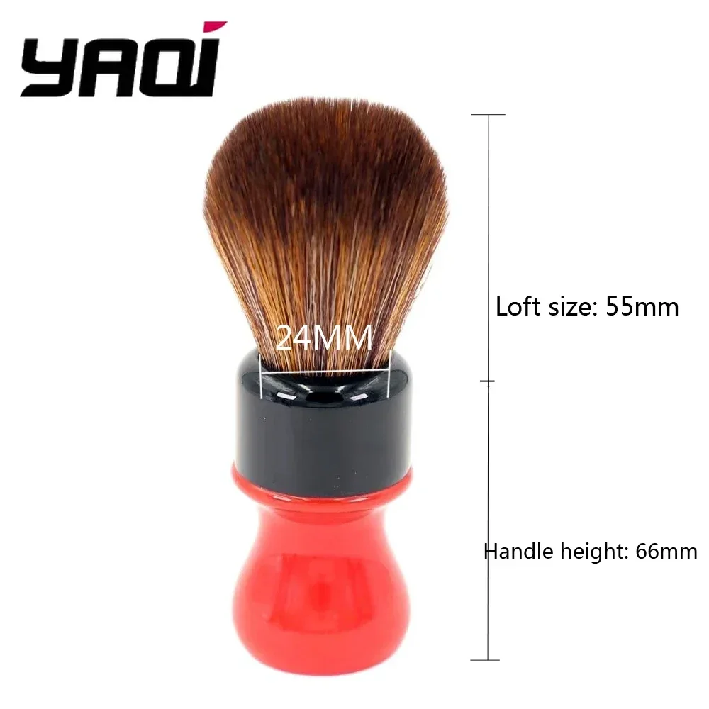 YAQI 24mm Ferrari Rough Complex Black Version Best Quality Brown Synthetic Hair Mens Shaving Brushes and Shaving Soap Kit