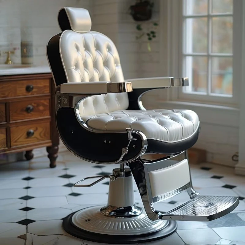 

Professional Barber Chair for Salon Wholesale Hydraulic Pump Modern Classic Reclining Luxury Black Metal 360 Degree Swivel