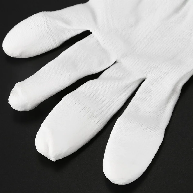 ZIZI 3 Pair ESD PC Computer Working Anti-Skid Anti Skid Anti-Static White Gloves New