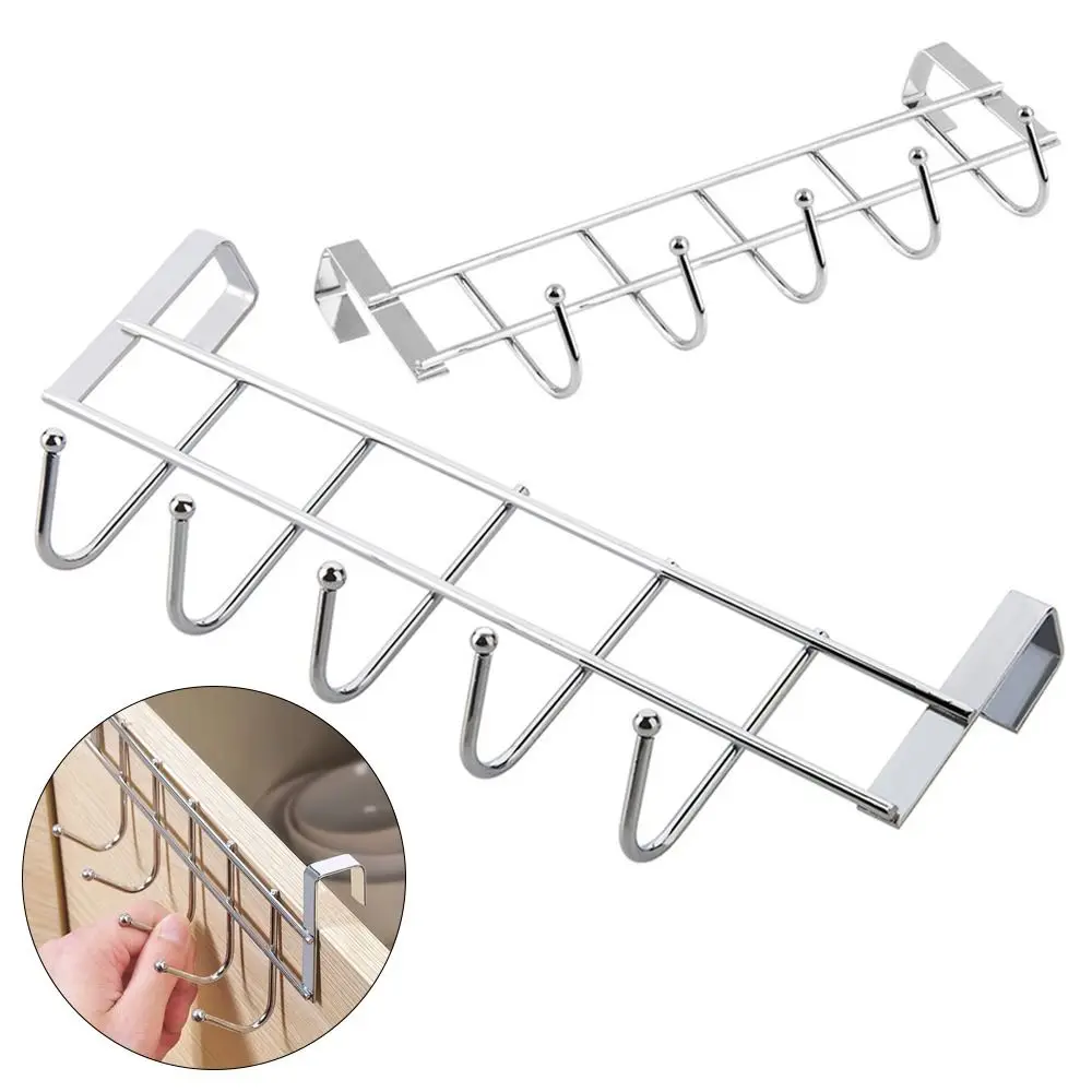 Convenient Coat Hanger Good Load-Bearing Bathroom Organizer Door Hook Towel Hanger Rack 5 Hooks Rack