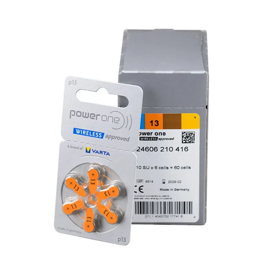 Zinc Air Hearing Aid Battery A13 Size 13 Replacement Cells for BTE ITE Hearing Aids 60pcs Box Hearing Aid Battery