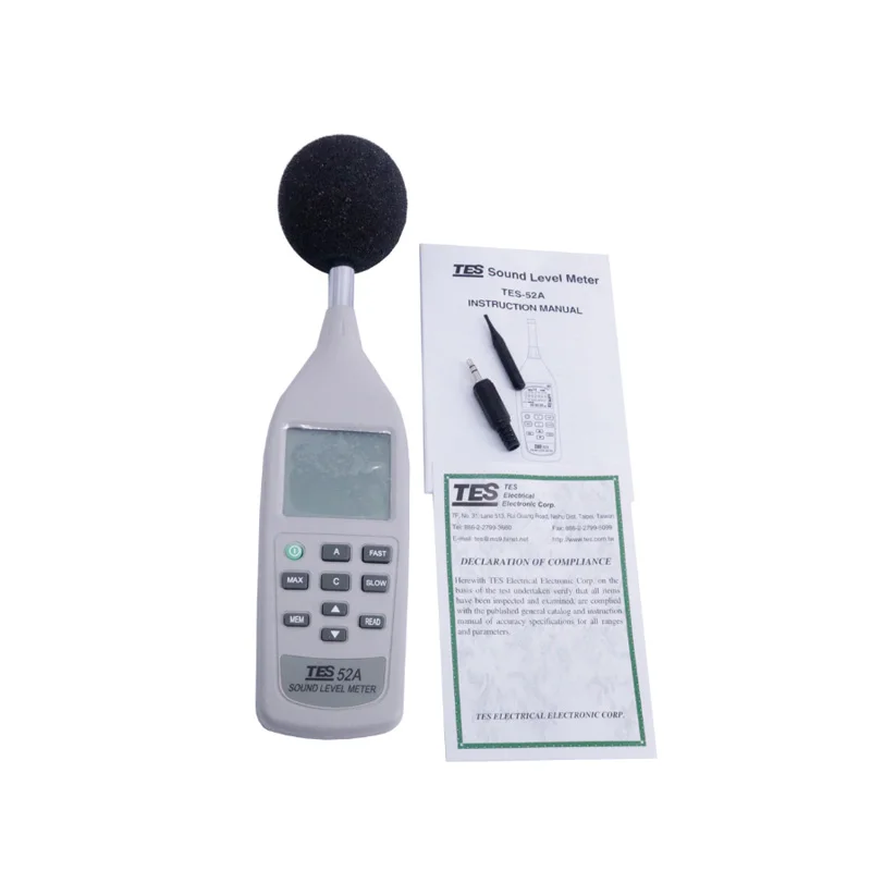 TES-52A Цифровой звуковой тестер Пор Измеритель уровня звука Ручной тестер шума
