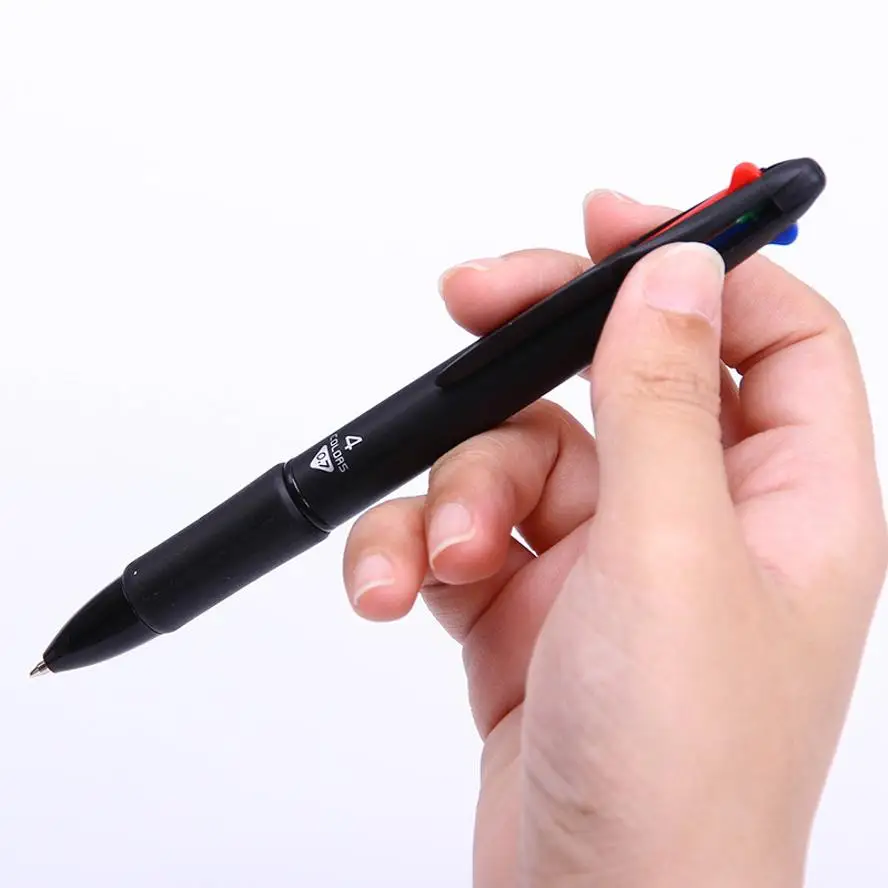 1Pc 4 MultiColor Ballpoint Pen 0.7mm Black Blue Red Green Ink Refills Multi Colors Ball Pen School Writing Stationery Supplies