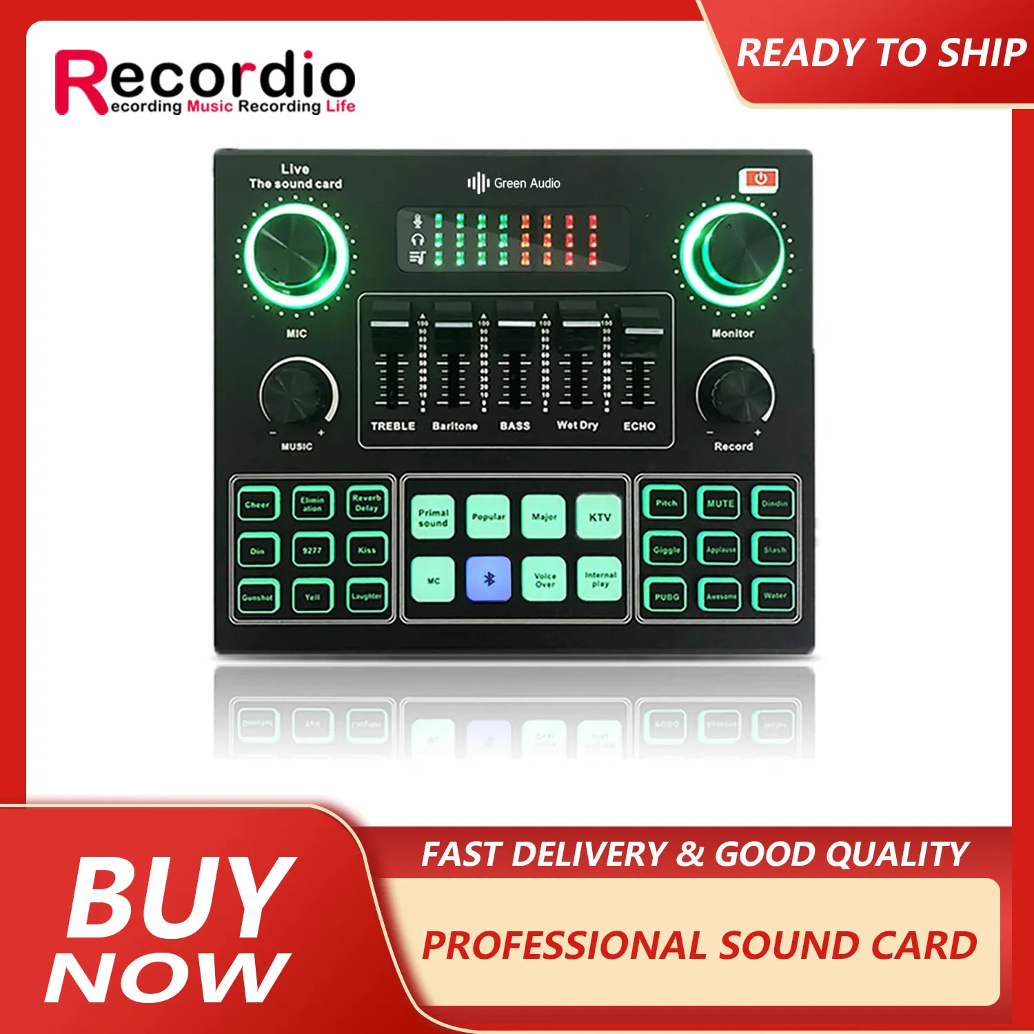 GAX-V9 Excellent Quality of Voice and Music Professional for Live Broadcast Mic Sound Card