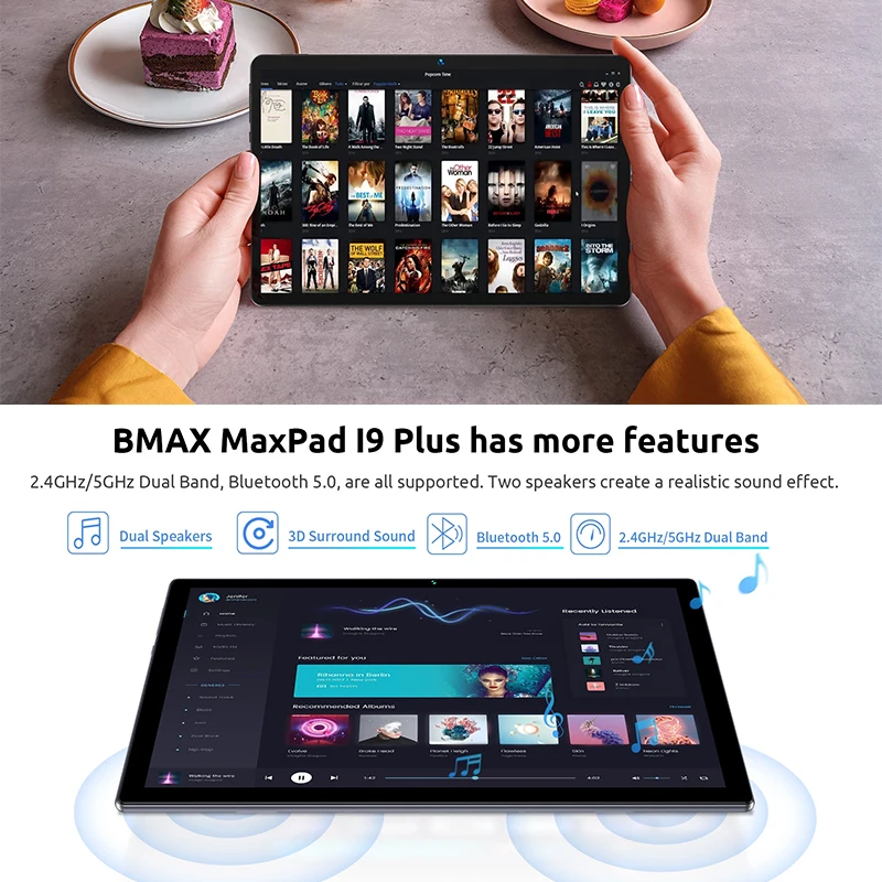 BMAX I9PLUS betaalbare kindertablet 10,1-inch 4GB+4GB RMA64GB SSD Android 152,4GHz/5GHz dual-band Wi-Fi 4G volledig netwerk