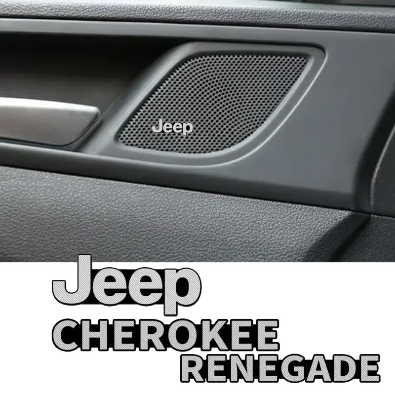 Pegatina de Aleación para Jeep Wrangler Grand Cherokee Compass Renegade JK JL TJ, Adhesivos para Altavoces de Auto, Accesorios de Audio para Coche