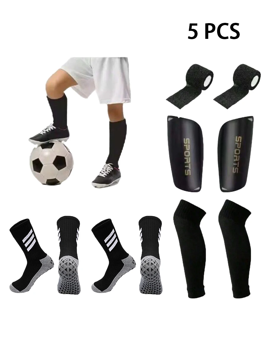 

5Piece Set Men Women Sports Football Accessories Comfortable Durable Belt Sports Bandage Elastic Leg Cover Sports Leg Guard