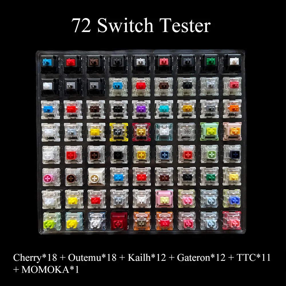 Mechanical Keyboard Swicth Tester Cherry Kailh TTC Gateron Outemu Box Axis Black Red Blue Shaft Tester with Transparent Keycaps