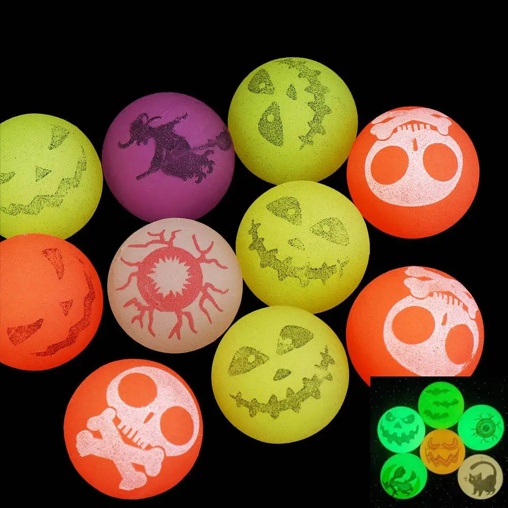 10 pz/set Glow-in-the-Dark Halloween Palline Rimbalzanti Spaventoso 32mm Bulbo Oculare Rimbalzante Elastico Bulbi Oculari Divertenti Palline Rimbalzanti Luminose