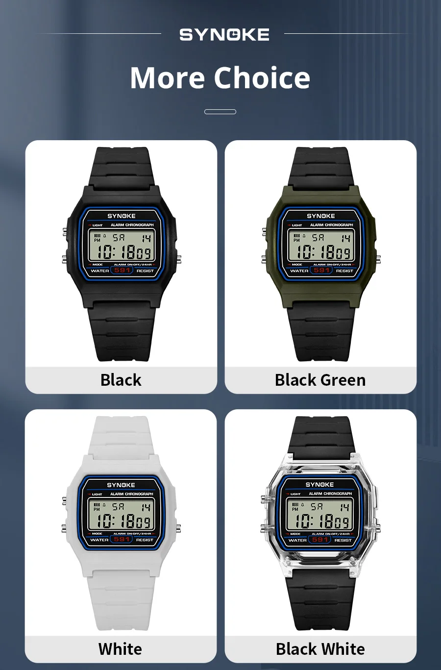 SYNOKE Student Digitaluhr Unisex Sportuhr Multifunktions Sport Wasserdicht Leuchtende LED Klassische Uhr für Männer und Frauen – Detail 15