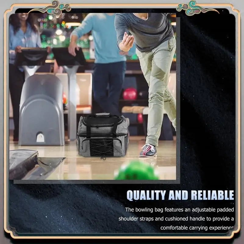 

Durable Bowling Bag And Padded Divider For Double Ball And One Pair Of Bowling Shoes