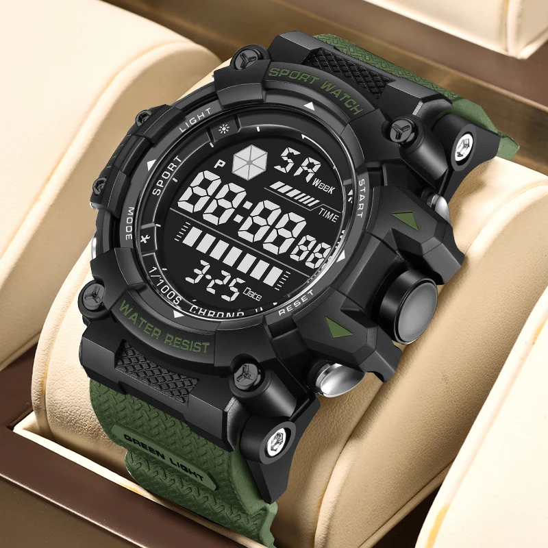

FOXBOX Original Design Electronic Man Watch Fashion Casual Sports Dual Digital Display Clock Waterproof Military Watches for Men