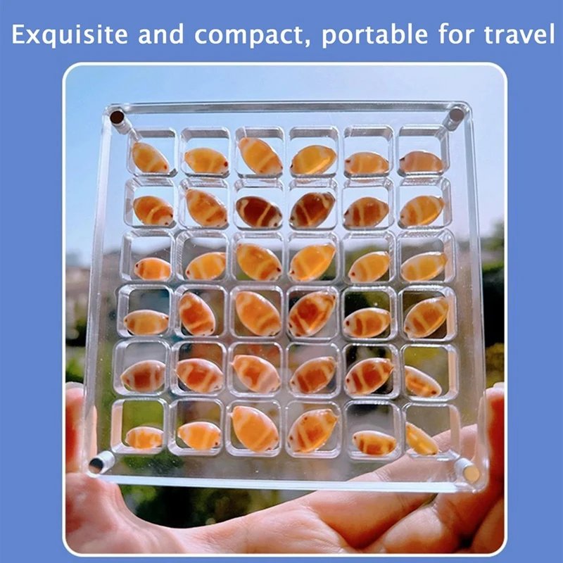 2PCS 36Grids Acrylic Clear Magnetic Seashell Display Box, Diamond Gemstone Beads Storage Display Organizer Box