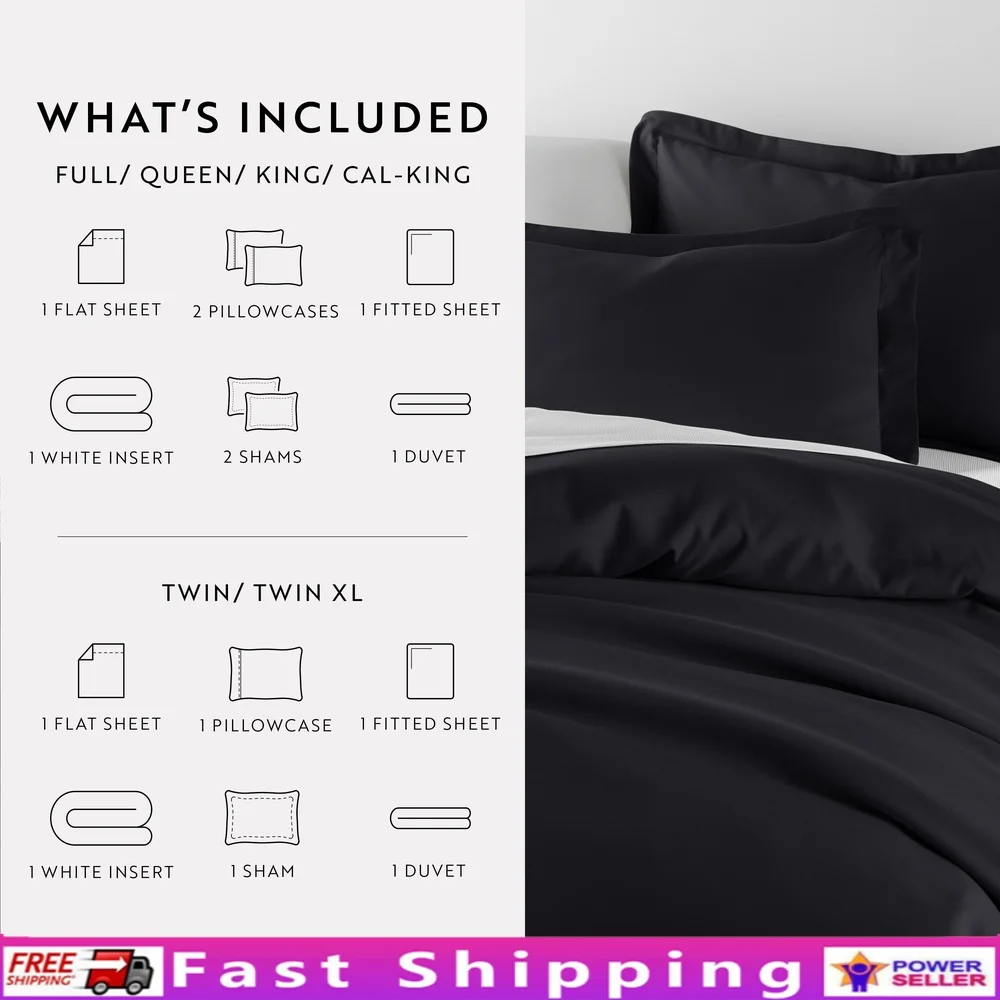 

8 Piece Queen Bedding Set Solid Duvet Cover Comforter Microfiber Sheet Set Hypoallergenic Soft Durable Modern Home Decor