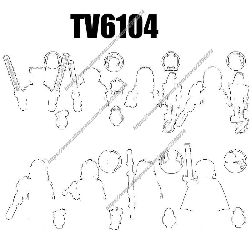 TV6104 figurki akcesoria filmowe klocki klocki zabawki TV8023 TV8024 TV8025 TV8026 TV8027 TV8028 TV8029 TV8030