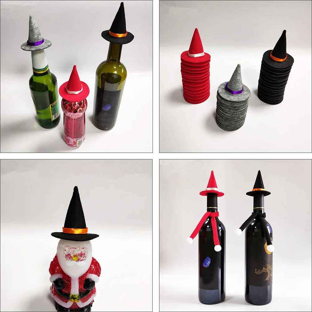 

9PCS Hat H made Cloth Decor Halloween Party Cover Bottle Decor Red Bottle Adornment Premium Material