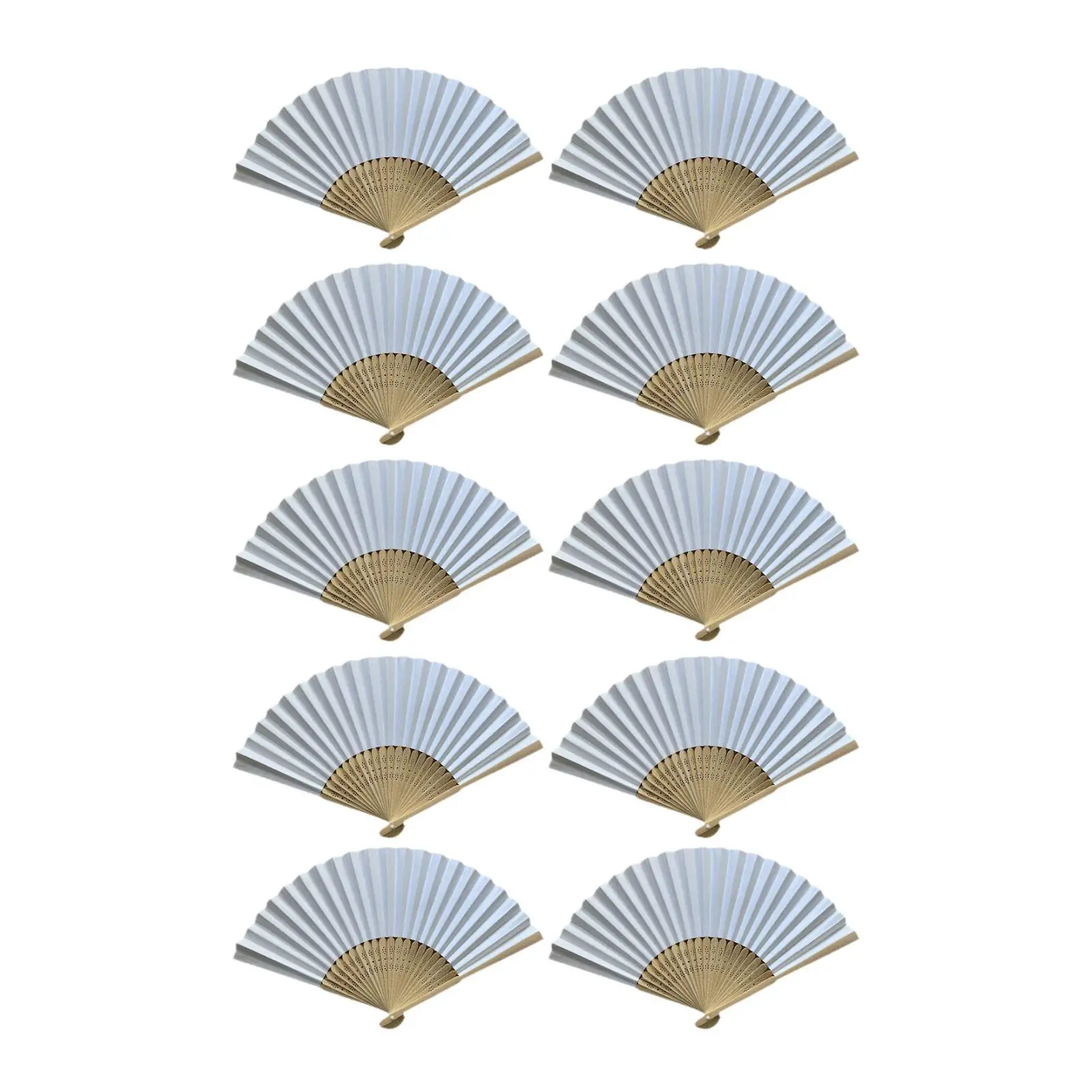 10 Pieces Bamboo Folding Fan Folded Fan for Home Dancing Party Favors Gift