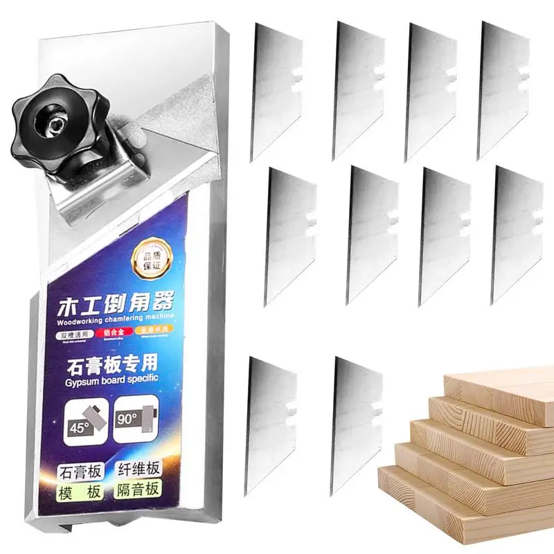 Plasterboard Chamfering Tool Aluminum Alloy V Planer Multi-Functional 45 Degree Anti-Slip Edge Chamferer For Plasterboard