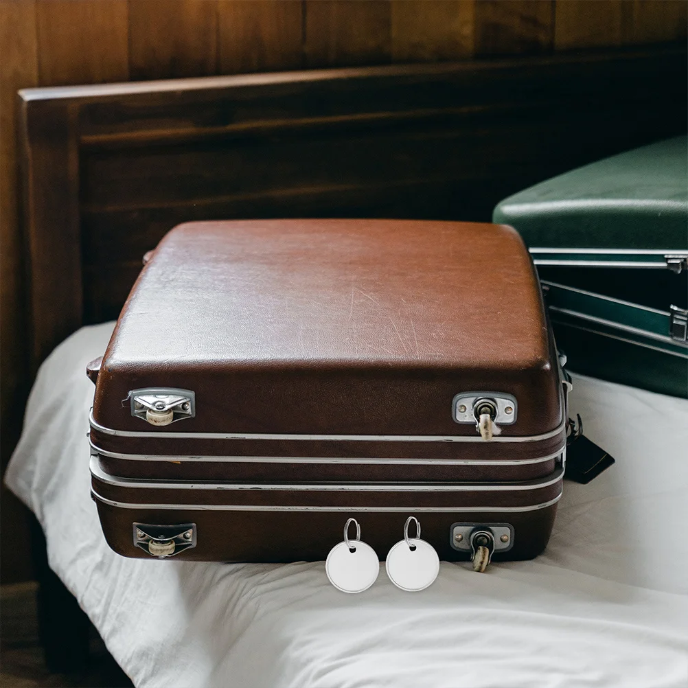 

80Pcs Blank Key Tags Metal Rim Round Labels with Split Rings for Party Wedding Favors DIY Projects Key Ring Identification