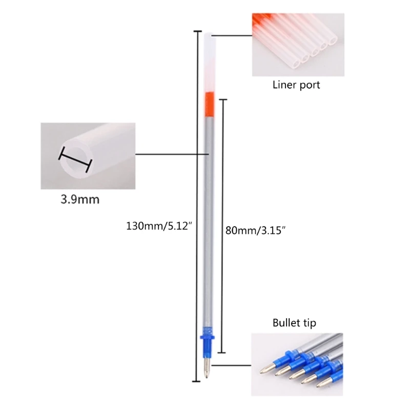 100x recargas mercurio-plata tela plateada multifuncional recargas para lápices suministros costura para cuero DIY