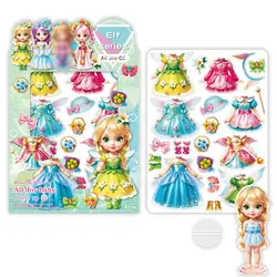 Magnetic Dress Up Doll Magnetic Princess Pretend Play Toys For Girls Play Travel Playset Toy Magnet Dress Up Games