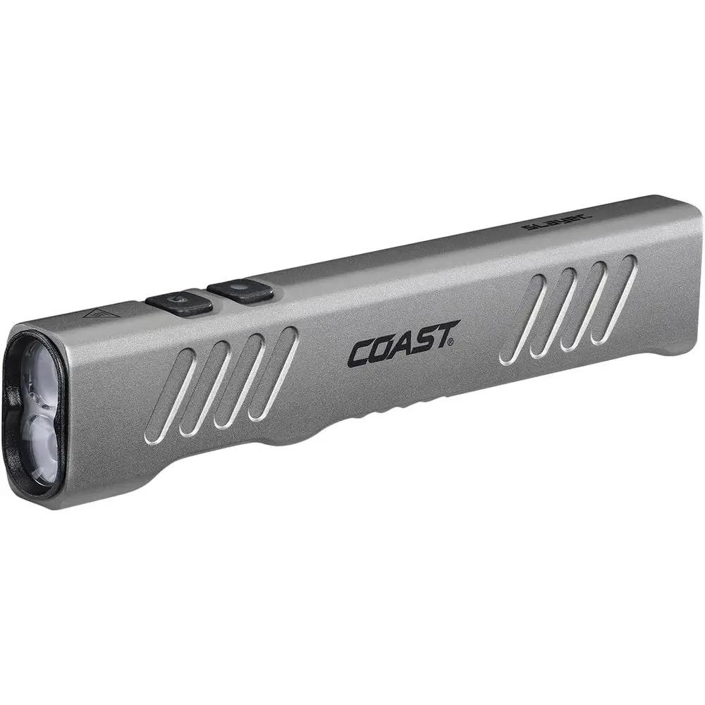 

1150 Lumen Rechargeable LED Flashlight with USB-C, Spot/Flood, Memory, and Key Clip, Silver