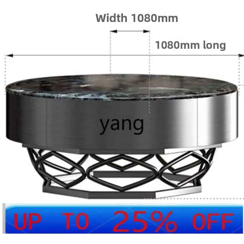 

Итальянский журнальный столик LMM в стиле лайт-люкс, современный, из натурального мрамора, высококачественный, круглый, из камня.