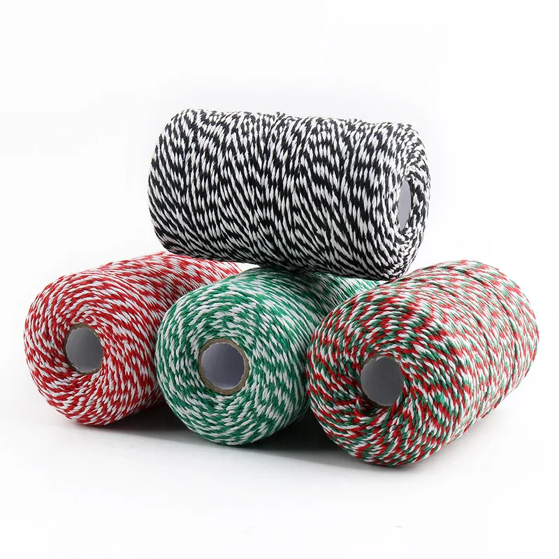 200M*2MM Christmas Decoration Gift Wrapping Cotton Cords Twine String Macrame Cord Thread Rope DIY Home Textile Party Supplies