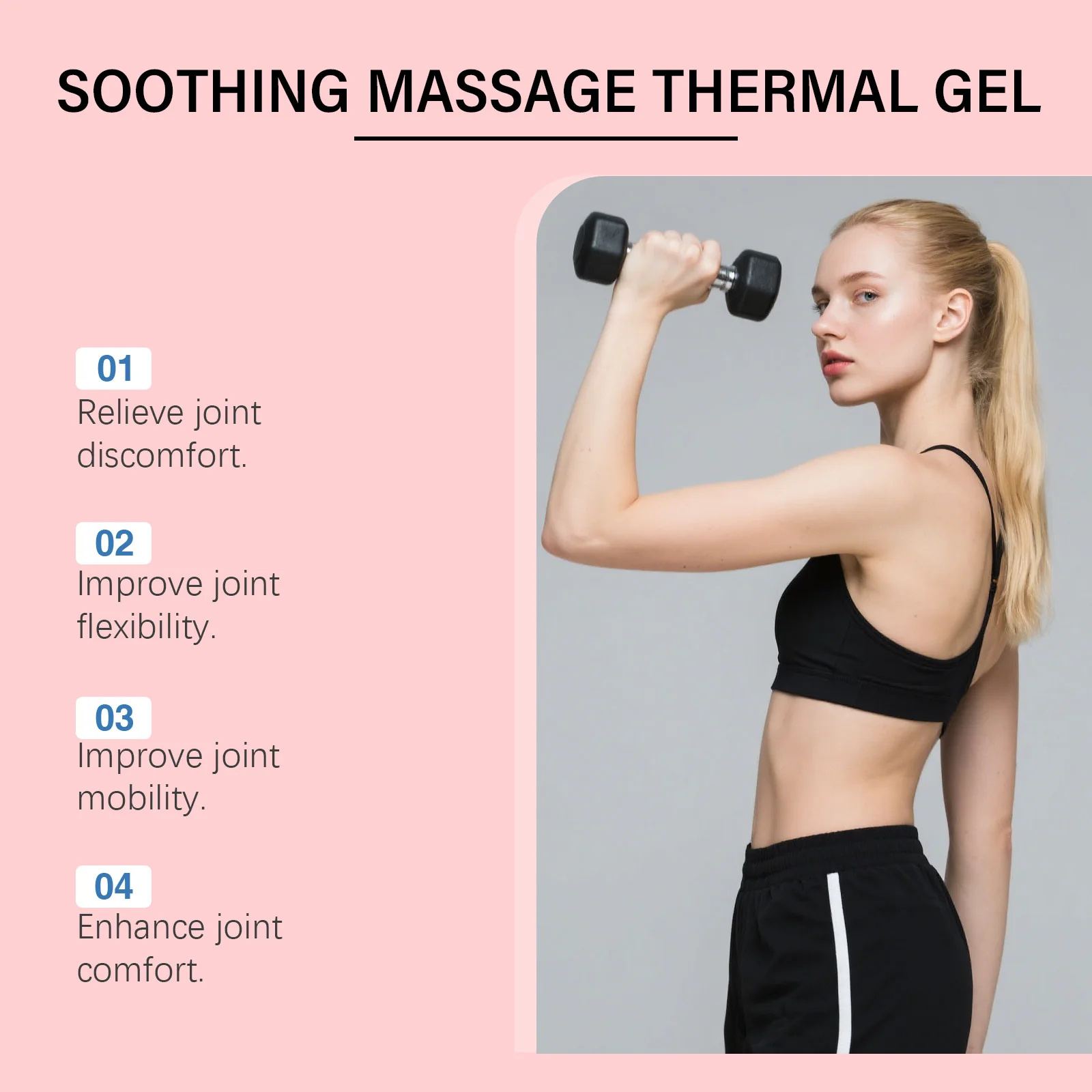 Joint & Muscle Massage Gel, Gentle Formula for Knee Shoulder Neck Hand Elbow, External Rub‑On Use, Quick‑Absorbing