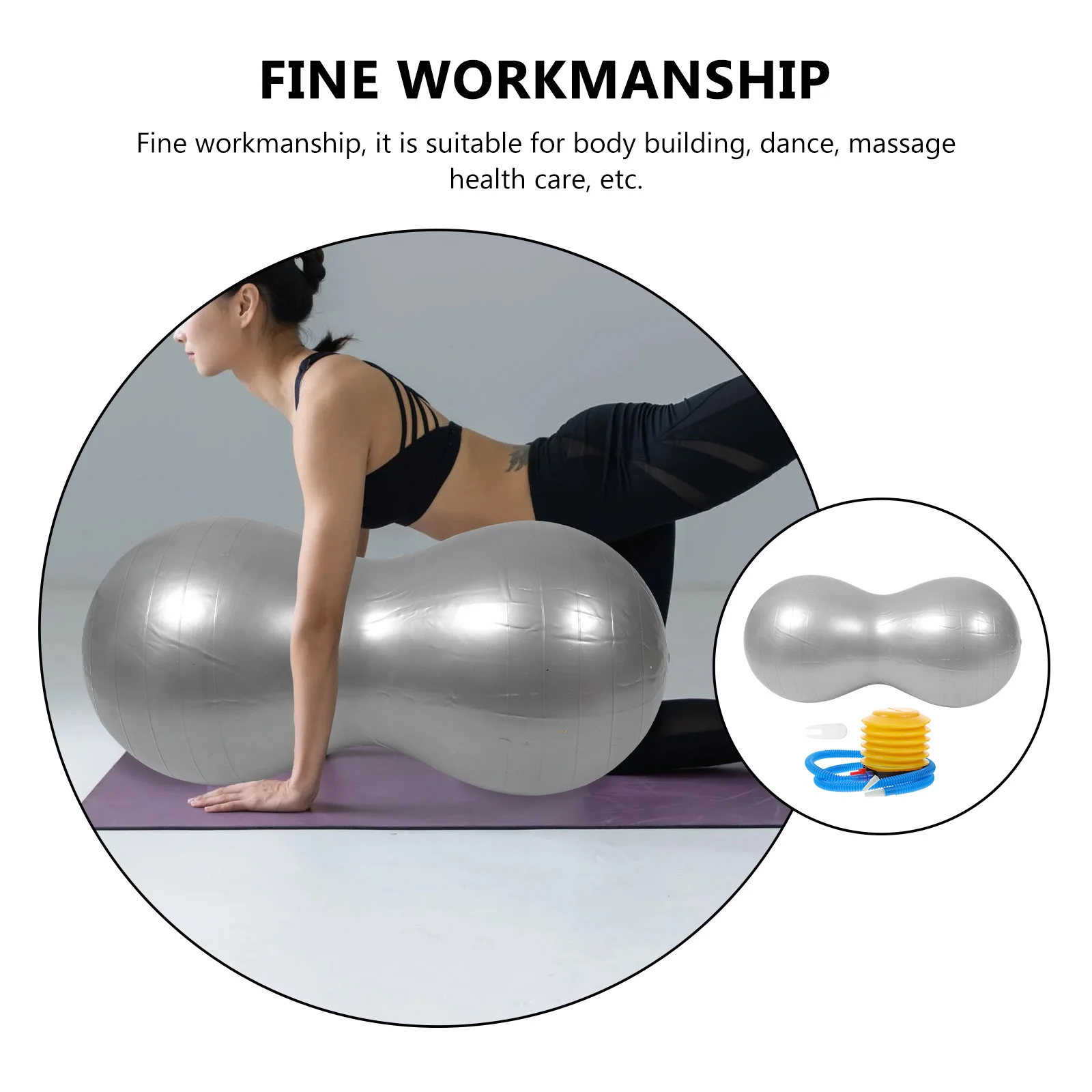 Yoga Ball Exercise Balls Fitness Massage Inflatable Device Exercising Balance Supplies for Soft Peanut Sports Equipment