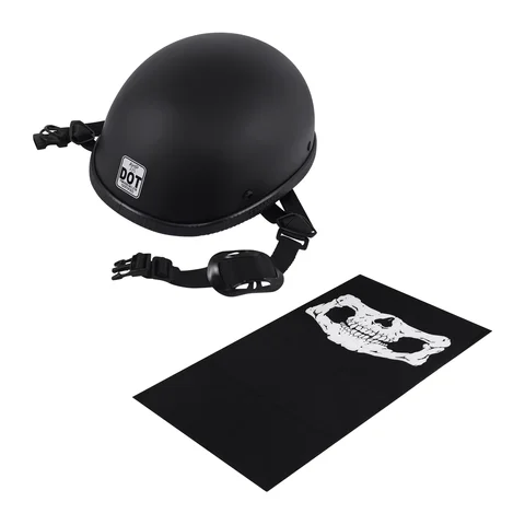 Motorcycle Half Face Helmet Vintage Cafe Racer Scooter Cruiser Capacete DOT ABS Half Cascos Moto Helmet Matte Black Size M L XL