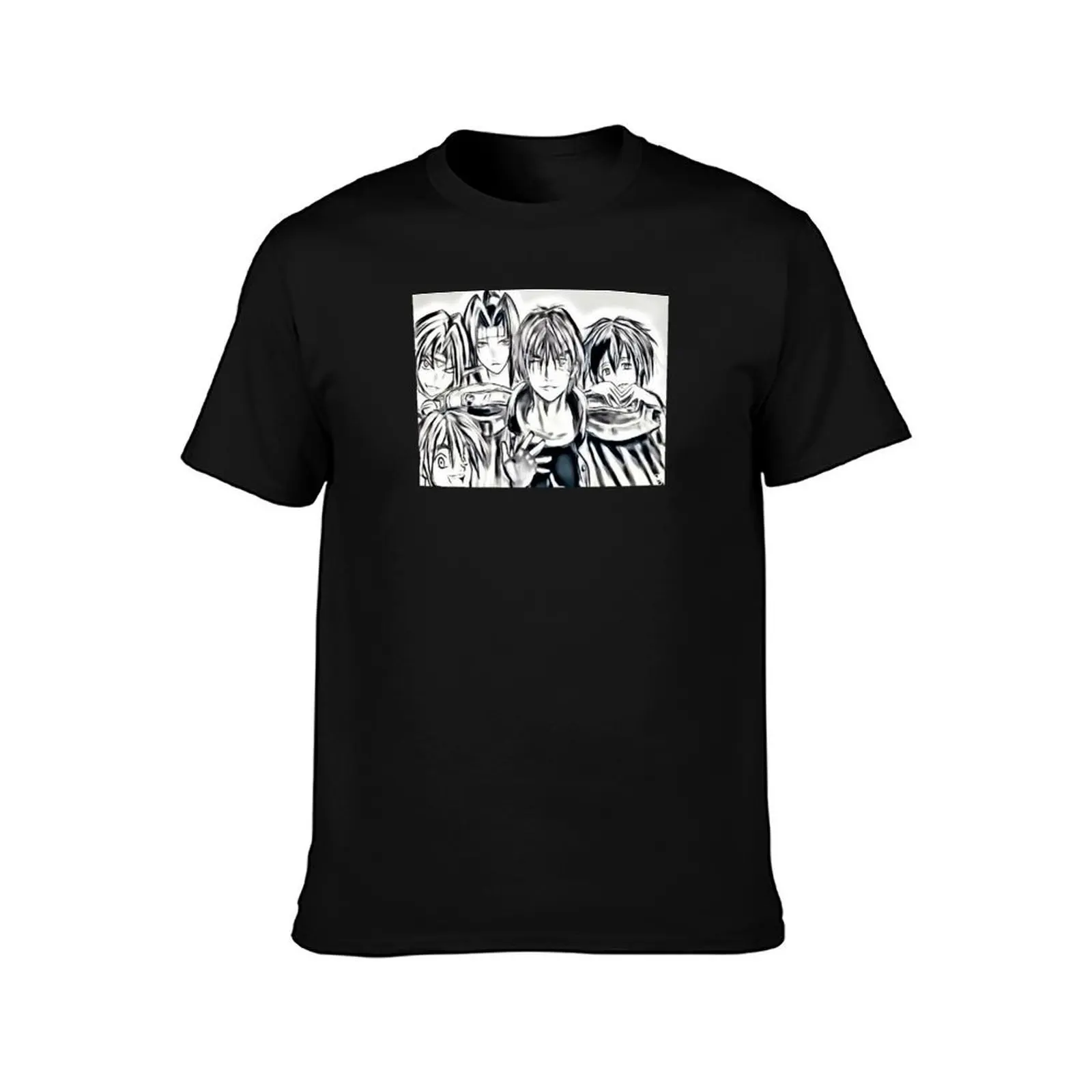 Outlaw Star Crew T-Shirt, Summer Casual Cotton Tee, Oversized Streetwear Tops, Vintage Graphic Print, Loose Fit Short Sleeve