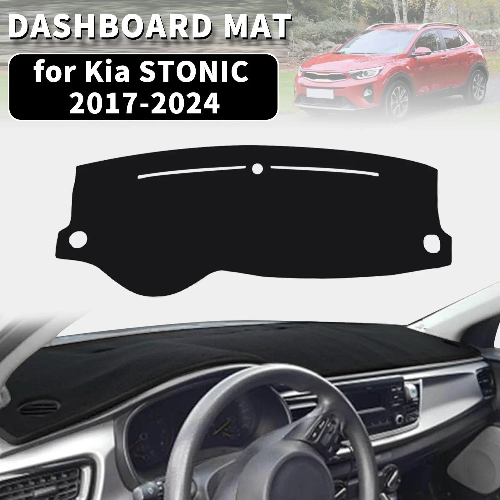 for Kia STONIC 2017 2018-2024 Dashboard Cover Sun Shade Protector Dashmat Anti-Glare UV Block Carpet Mat Automotive Dash Mat