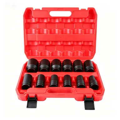 3/4 Inch Drive Impact Socket Set CR-MO Steel 12 Pcs Metric Deep Socket Ratchet Wrench Extension Bar Kit