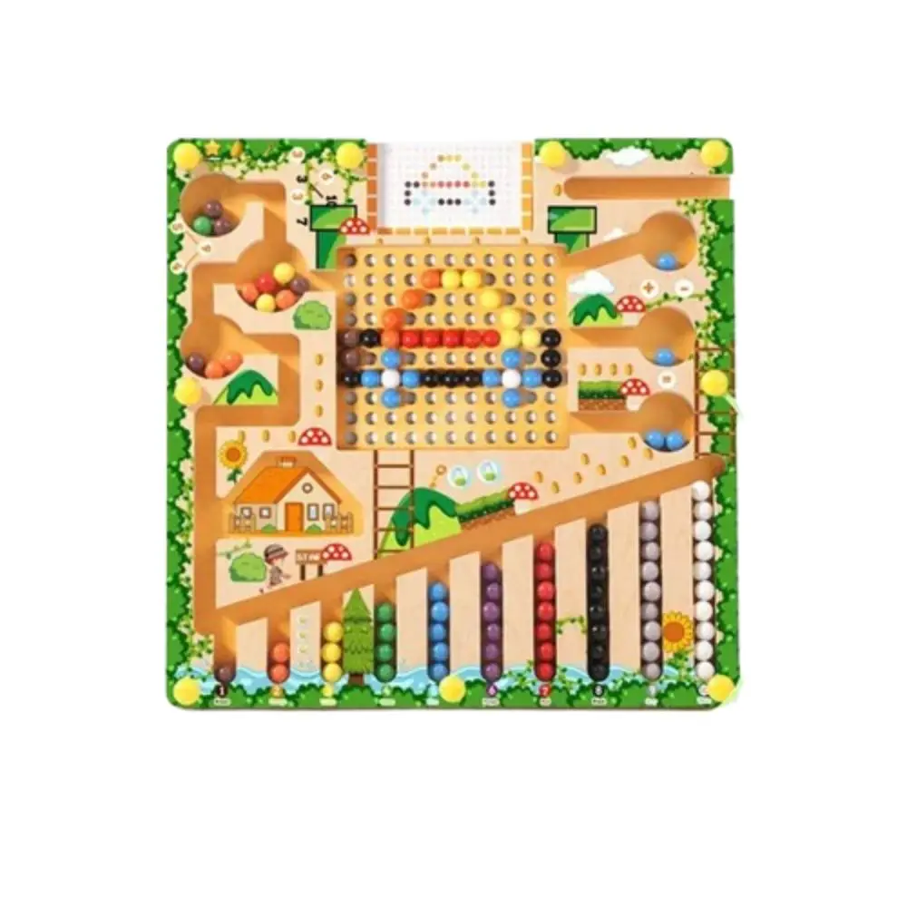 Jogo de posicionamento de madeira magnético montessori criança concentração treinamento brinquedos engraçado colorido número escrita labirinto magnético