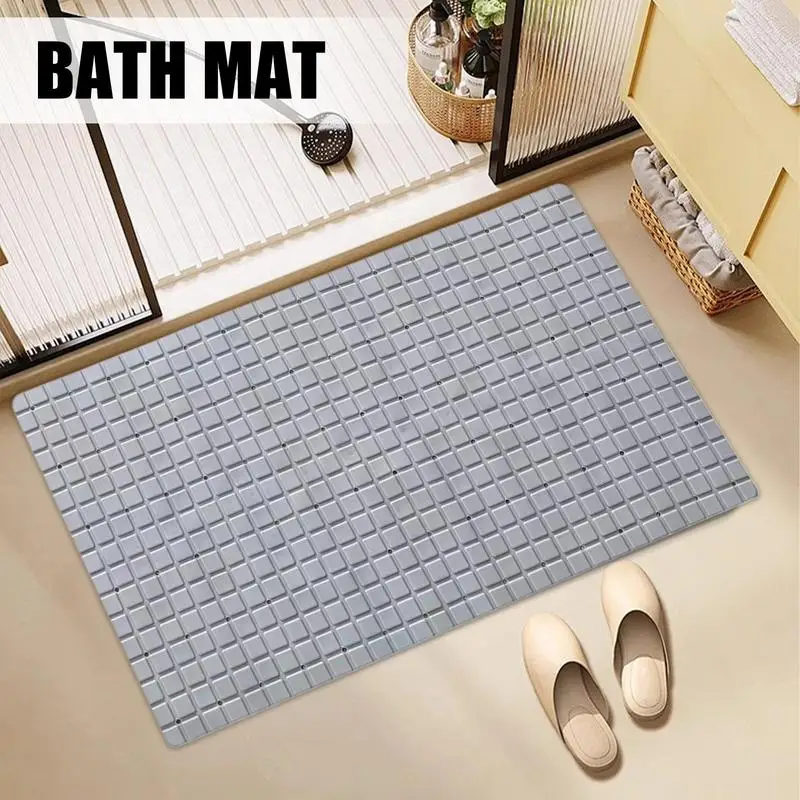 

Bathtub Mat Checkered Pattern Bathtub Mat Non Slip Suction Cup Textured Surfaces Bathroom Accessories For Home Shower Stall