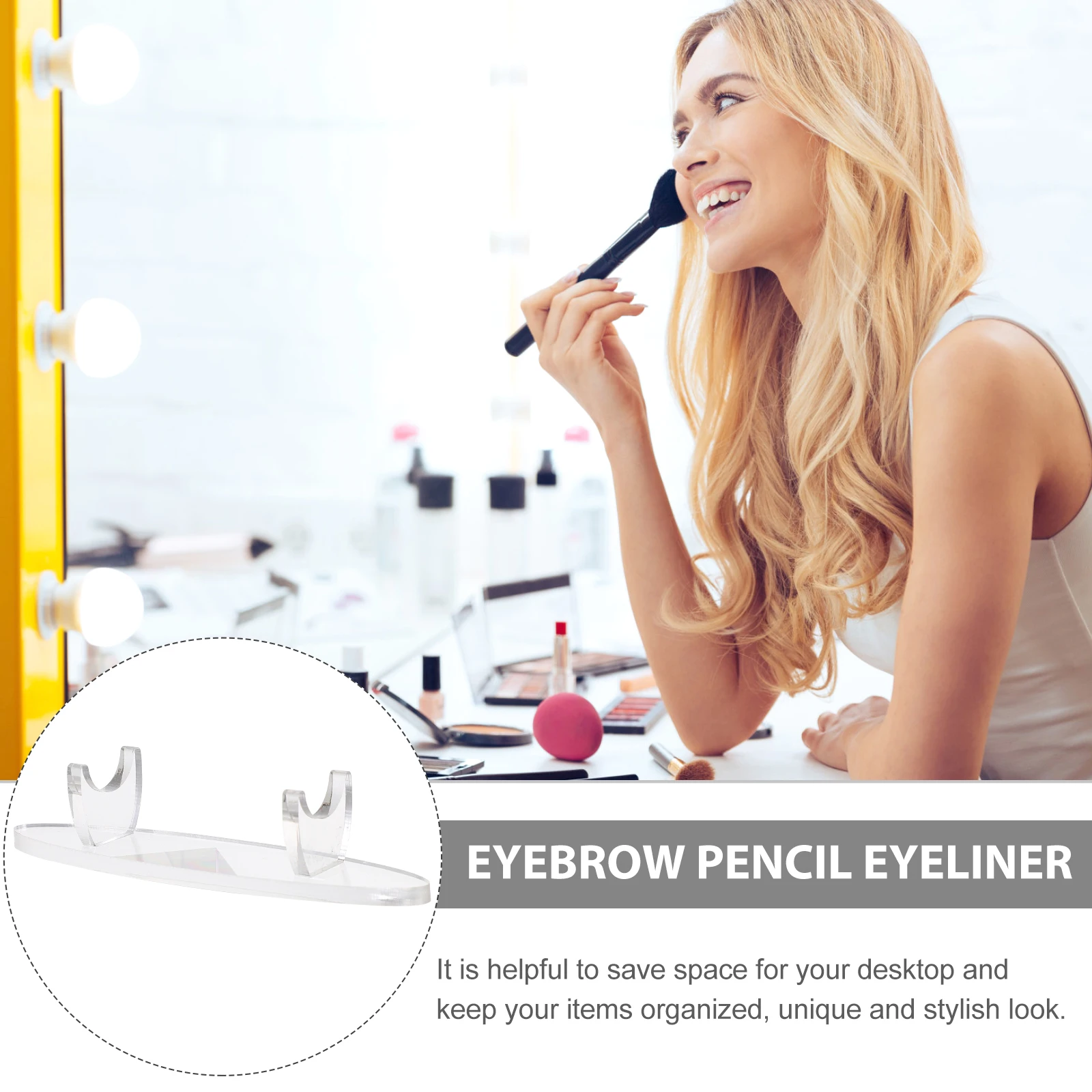 

Acrylic Pen Holder Single Display Pencils Work Desk Storage Wand Office Organizer