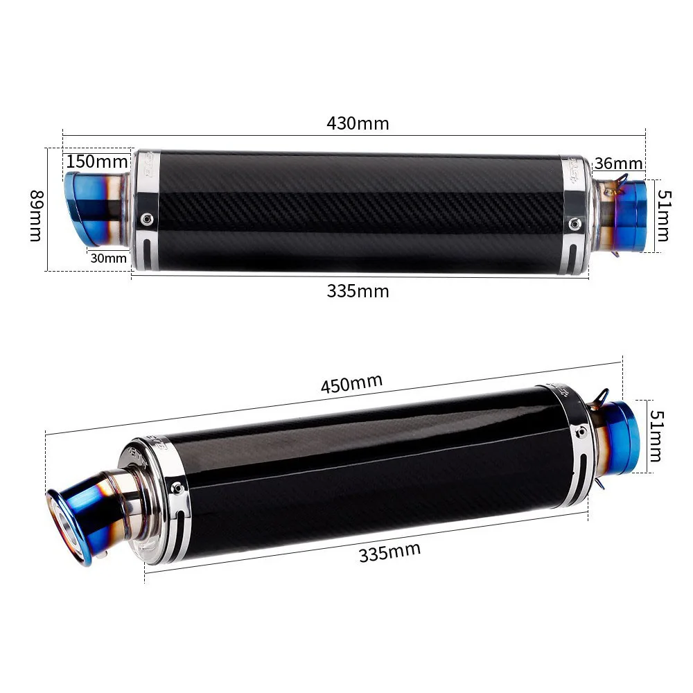For Kawasaki Yamaha R1 R3 R6 R15 Ninja 250/400 Z900 Honda CBR650R Race 600/800 STB exhaust pipe  51mm motorcycle exhaust pipe