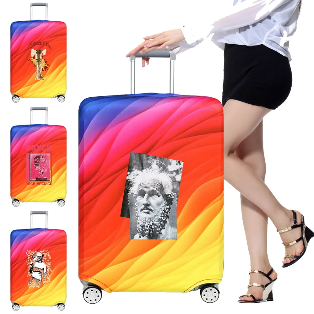 Luggage Cover Suitcase Protector Covers Stretch Fabric Print Sculpture Series for 18-32 Inch Baggage Washable Prevent Scratches