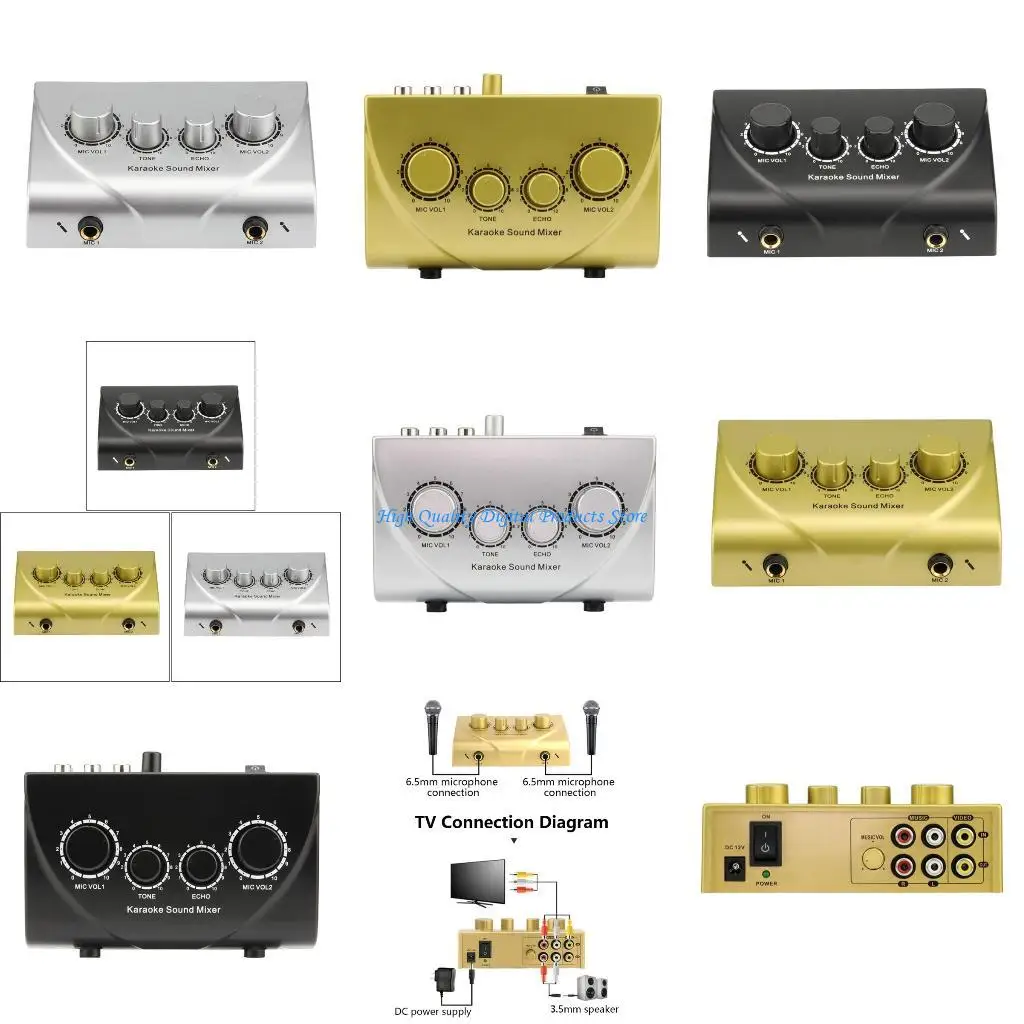 U2JE Professional Reverbs Sound Mixers قنوات متعددة للكاريوكي المنزلي والآلات الموسيقية